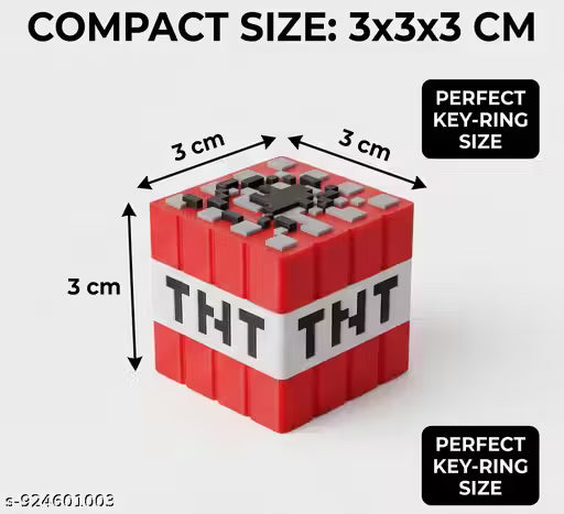 3D Pixel Block Gaming Character Keychain