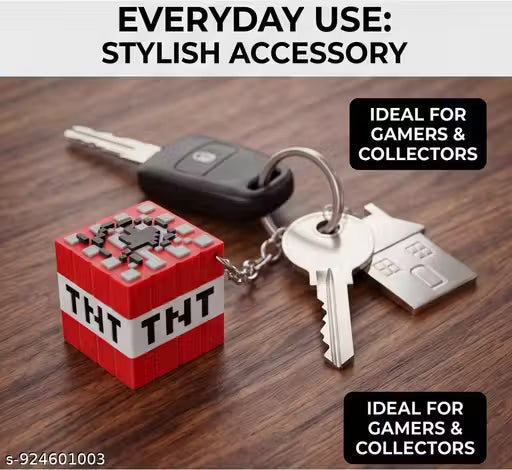 3D Pixel Block Gaming Character Keychain