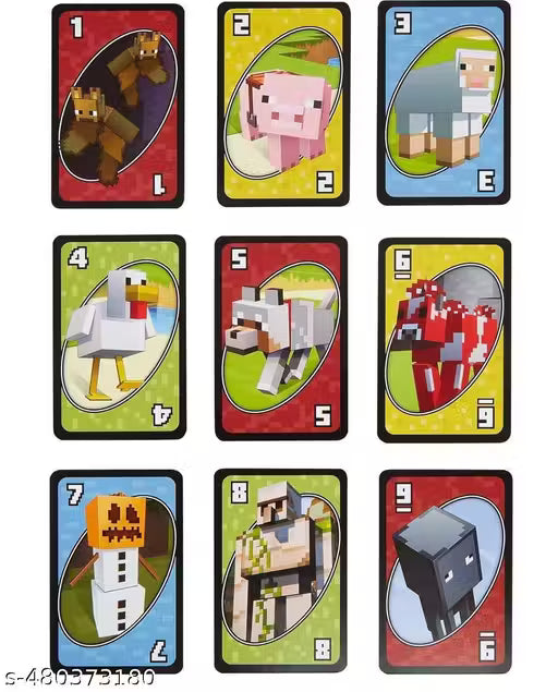 UNO Minecraft Card Game for kids Friends And Family Fun Mine Craft UNO Playing Cards Games